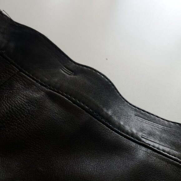 Vintage black brown tiered leather skirt - Picture 10 of 11